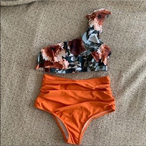 floral high waisted bikini